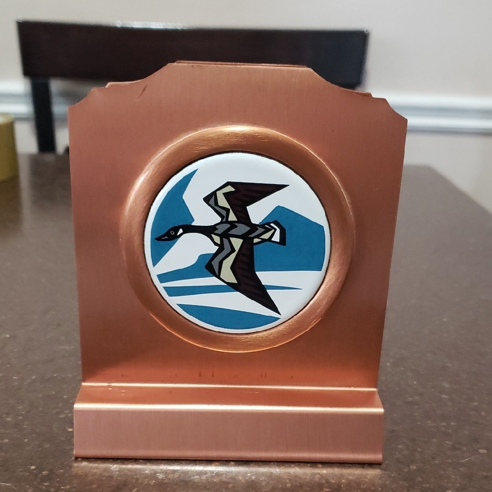 Vintage Fantasy Copperware Canada Goose Copper Metal Napkin Holder,  Home Decor